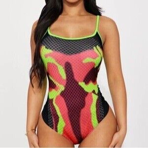 Neon Green‎ Bodysuit Size M RefM023